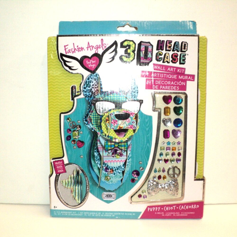 Fashion Angels 3D Head Case Kit Puppy Dog Bow Wowzer Wall Art New and Sealed